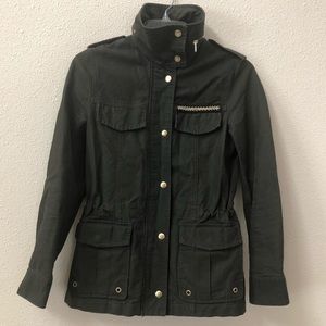 H&M Utility Military Green Zip Up Jacket Size 4